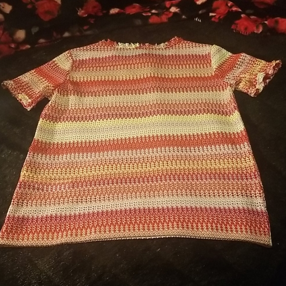 3/$15🚨WAS. $39  ZARA Colorful Loose Knit Ruffled Top Med - Picture 13 of 16